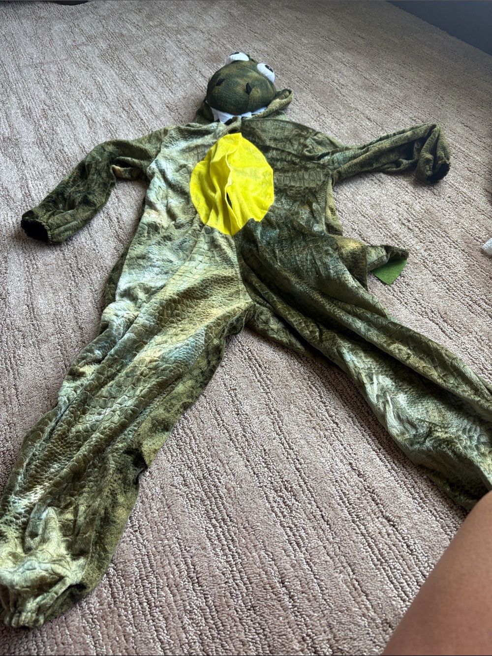 Kids Green Frog Costume with Yellow Belly
